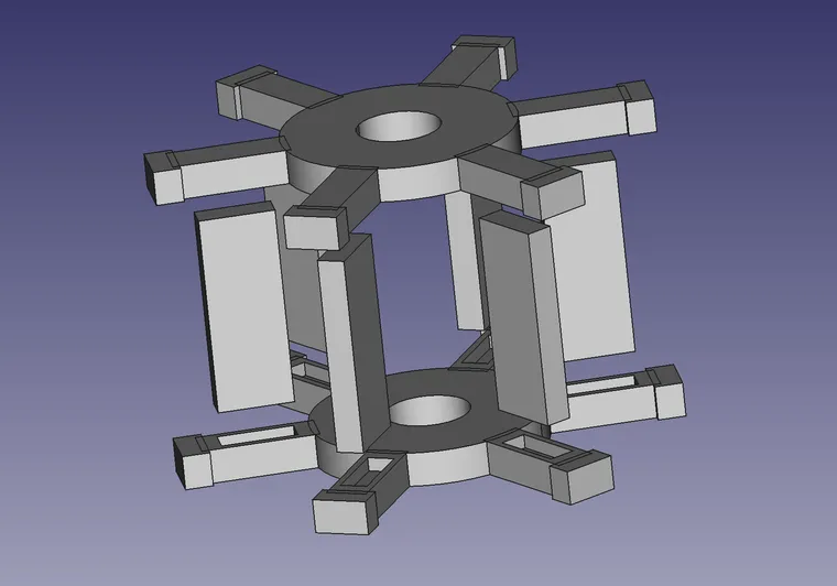 定子 CAD ，分成三個比較好用 3D 列印出來的部分